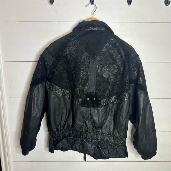 Vintage John Weitz Women’s Black Leather Jacket Size L – 80s/90s Oversized - Picture 5 of 10